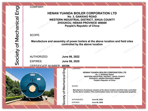 Congratulations to Yuanda Boiler for passing the S&U certification of ASME.jpg